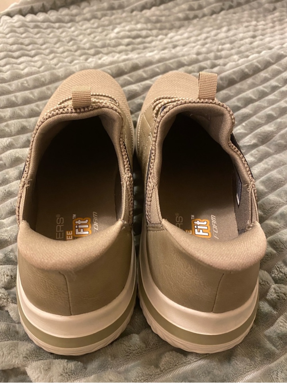 Skechers Men's Swift Fit Sneakers in Taupe and White Size 10 Excellent - Picture 7 of 8